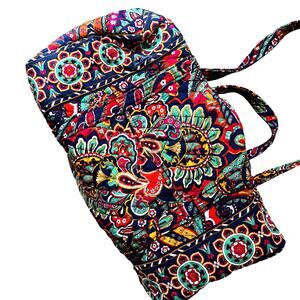Vera Bradley small duffle bag quilted cotton multicolor double handle zipper top